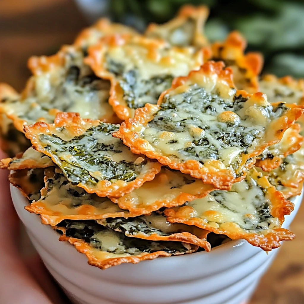 Crispy Spinach Dip Cheese Crisps – A Savory, Crunchy