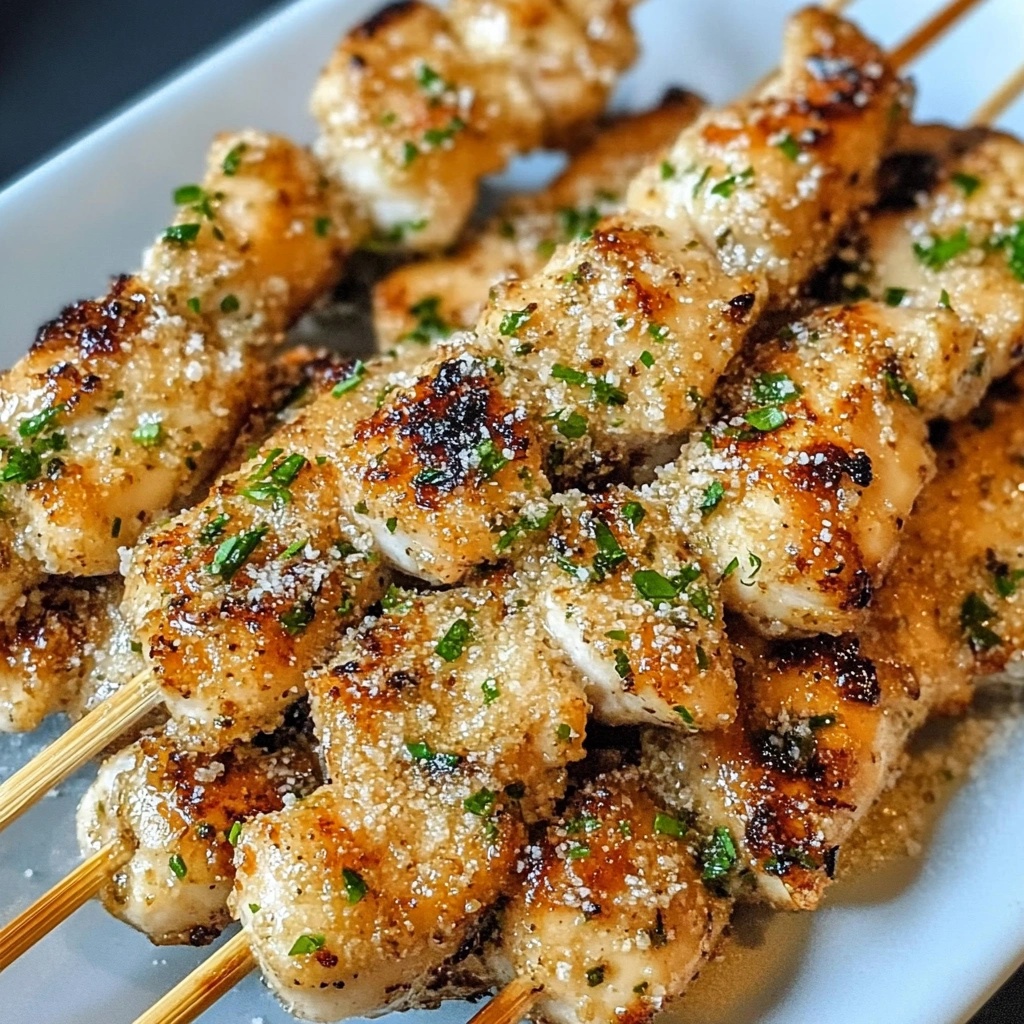 Ranch Garlic Parmesan Chicken Skewers – Flavor-Packed & Grilled to Perfection