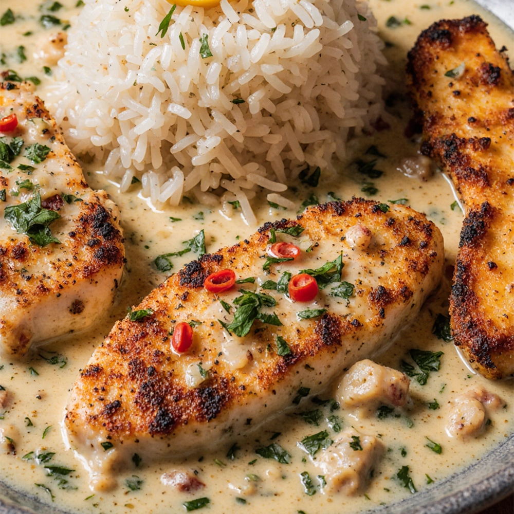 Garlic Parmesan Chicken Scampi Creamy Rice