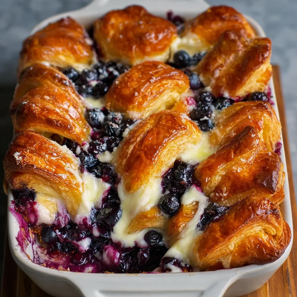 Blueberry Cream Cheese Croissant Casserole: A Breakfast