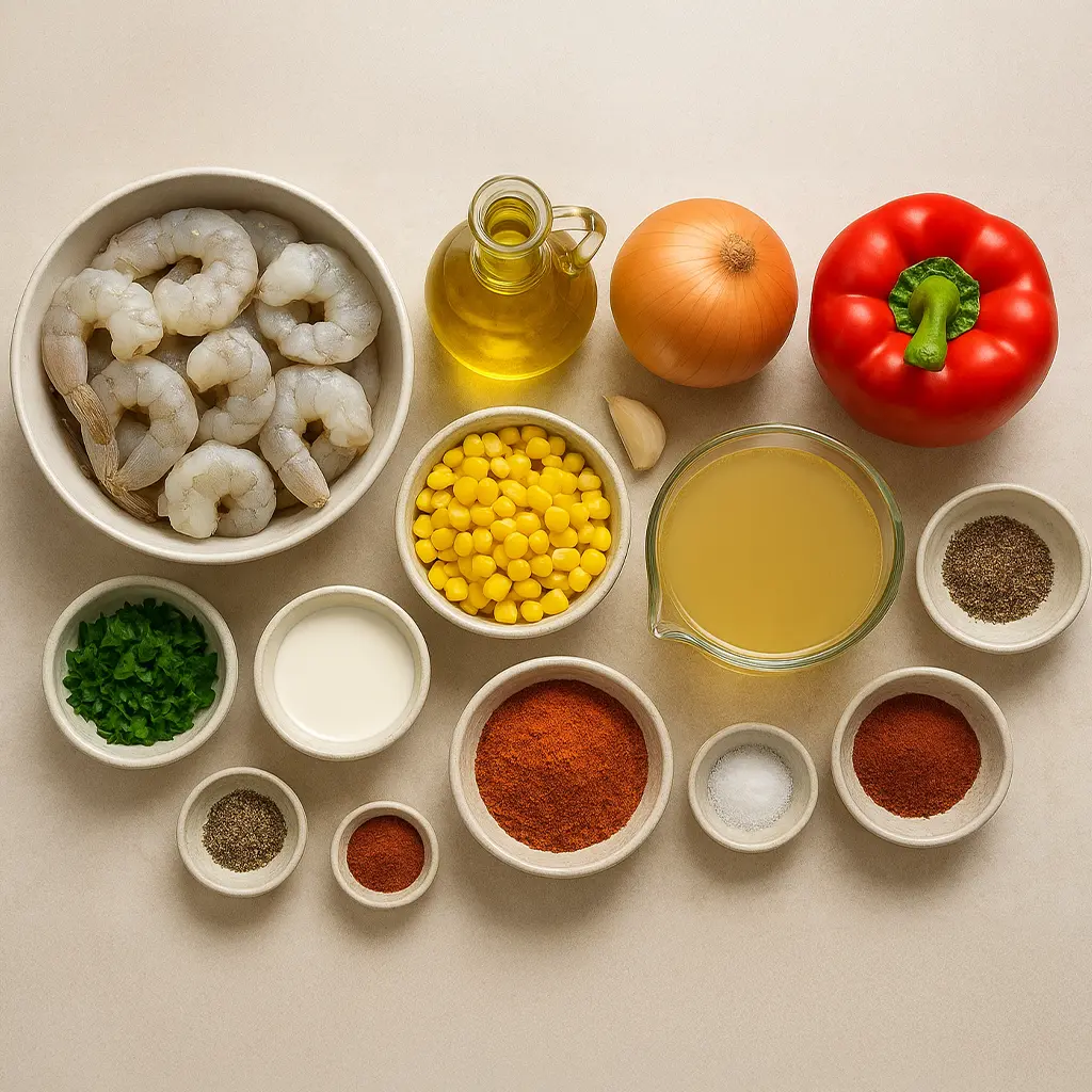 Creamy Cajun Shrimp Soup ingredients